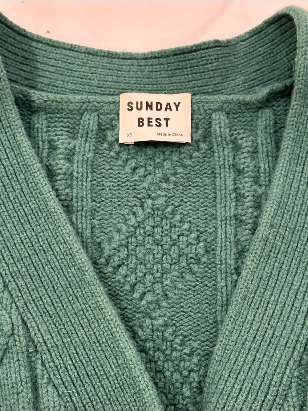 Sunday Best Dark Green Cable Knit Button Cardigan - Picture 8 of 12